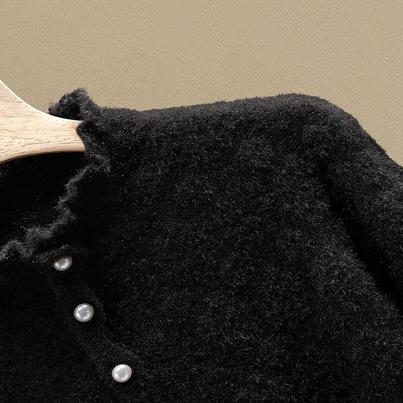 Tachi Women's Ruffle Trim Mock Neck Knit Top