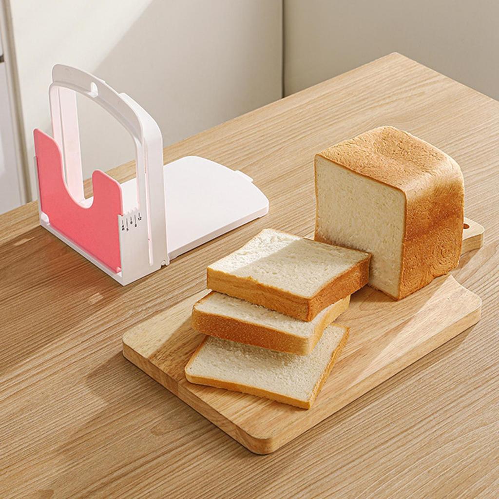 Bread Slicer Adjustable Toast Loaf Slicing Machine Foldable Plastic Bread Cutting Guide Tools For Homemade Bread Kitchen Baking