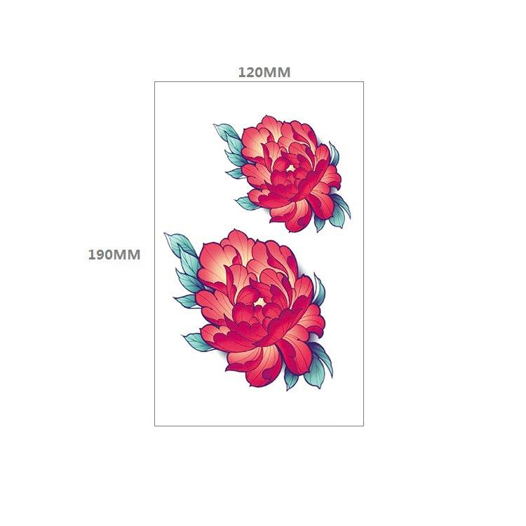 Waterproof Tattoo Sticker Girl Colored Rose Lotus Bohemian Brahma Totem Chest Back Cover Tattoo
