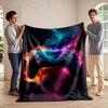 Neon Game Controller with Fiery Glow Design Flannel Blanket for Bedroom, Living Room, Sofa, and Nap Sofas.