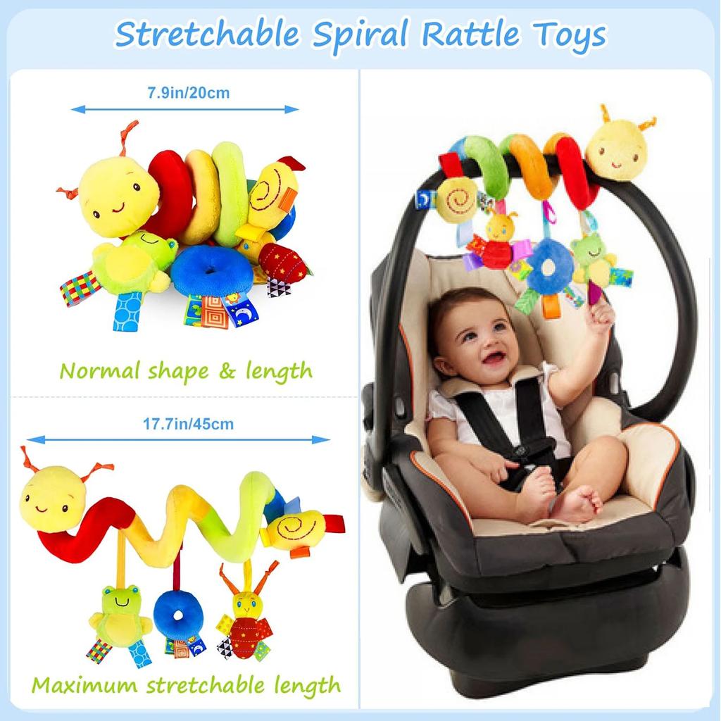 Infant Plush Hanging Toys for Babies 0-6 Months Stroller Car Seat Comfort Doll Crib Mobile Rattles Bed Winding Plush Baby Toy