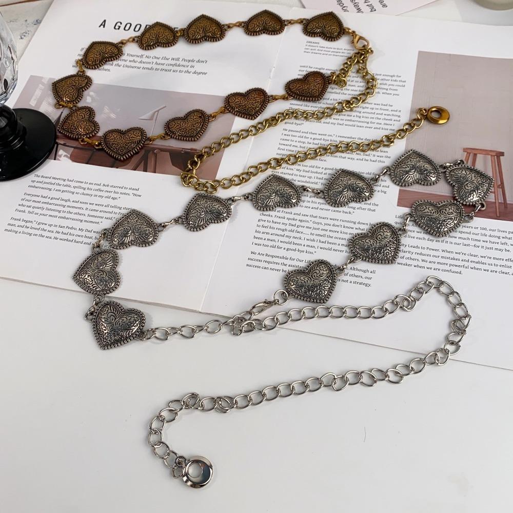 Luxury Design Meta Waist Chain Heart Shape Dress Waist Chain Casual Shirt Waist Chain