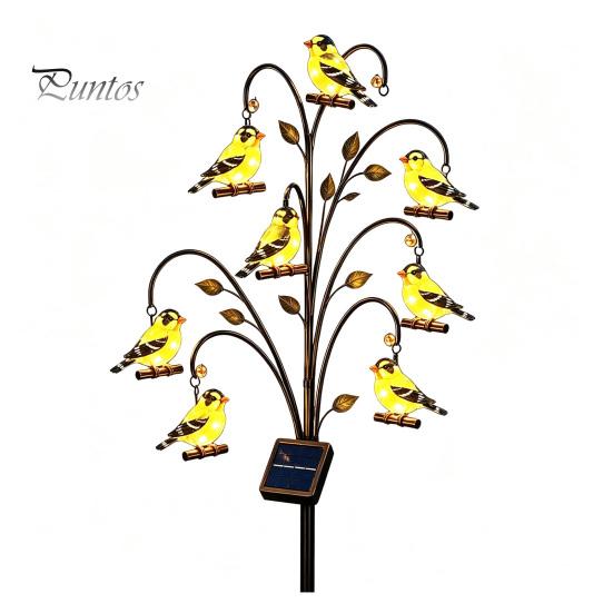 Backyard Fairy Tale Ornaments Outdoor Solar Pathway Light, Bird-shaped Stump Decorative Garden Stake with Warm Path Lights LED Lights, Waterproof
