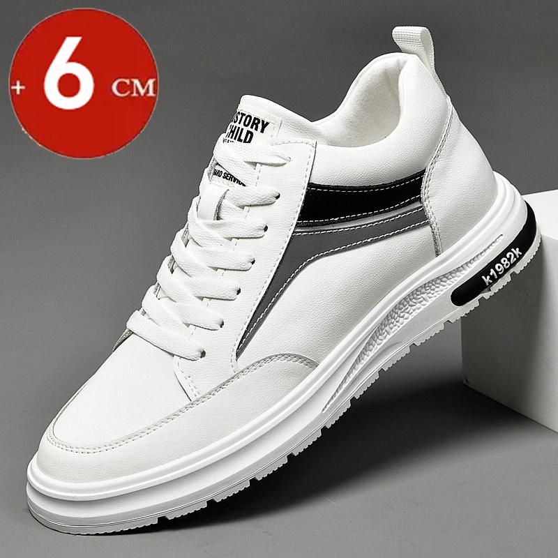 Elevator Shoes Men Heightening Shoes Genuine Leather Height Increase 6-8-10cm Lifting Man Height Increasing Mens Casual Sneakers