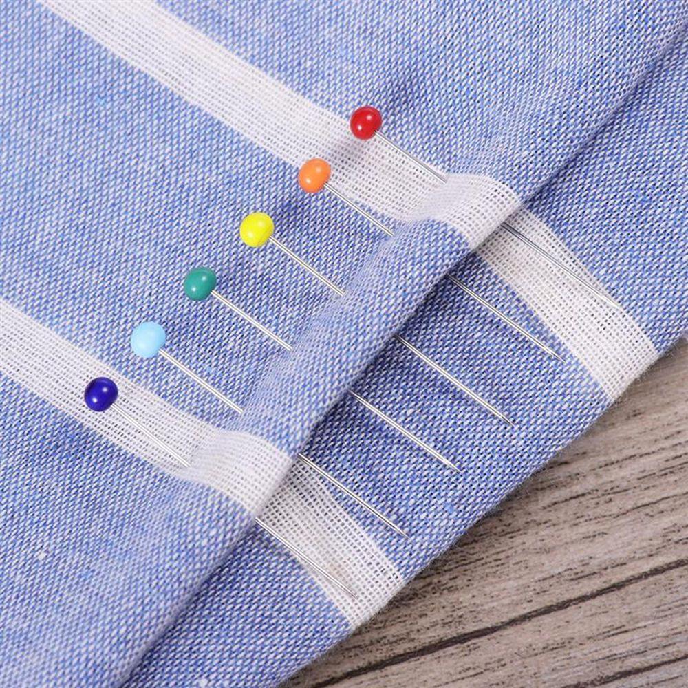 100pcs/set 38mm Bead Glass Head Colored Fixed Knitting Pin Dressmaking Pins Sewing Needles Safety Pin