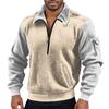 Men's  Flip Collar  Long Sleeves  Half Zipper  Hoodie