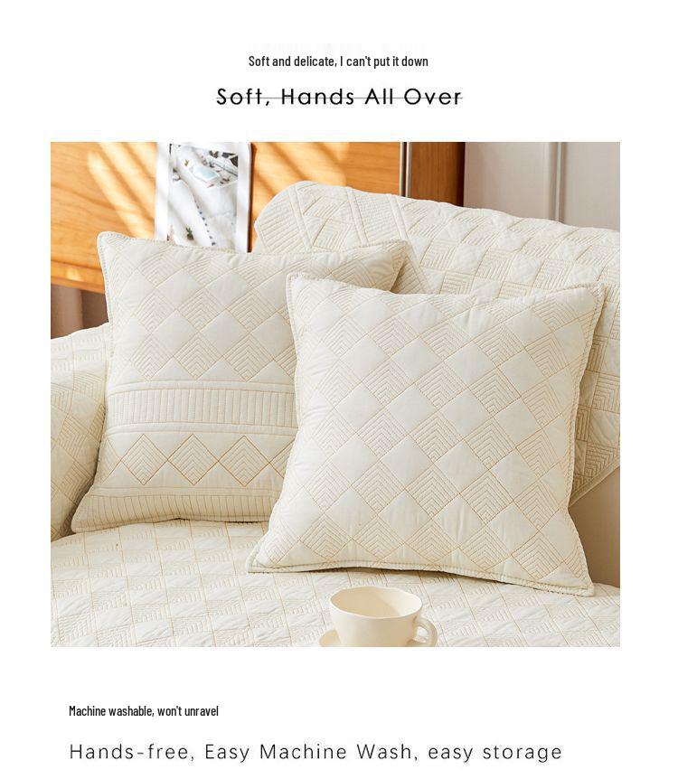 Four Seasons Non-Slip Pure Cotton Sofa Cushion - Modern Leather Sofa Cover 2026.