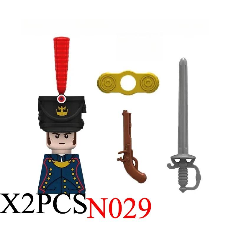 Medieval Napoleonic War Soldiers Figures Military MOC Building Block Knights British French Fusilier Rifles Weapon Kids Toy B08