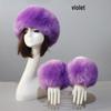 Herbst/Winter Faux-Pelz-Schirmmütze & Fuchsfell-Ärmelbündchen Set