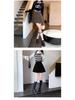 Petite High-Waist Grey Pleated A-line Skirt for Women - Spring/Autumn/Winter 2026 Fashion