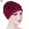 Fashion Flower Floral Beads Women Head Wrap Hat Head Protective Cover Case Gift
