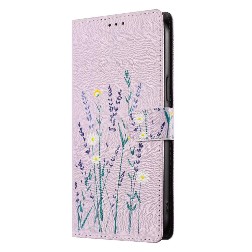 Oukitel C26 Painted Flowers Cartoon Flip Case with Card Slots for C5 2025