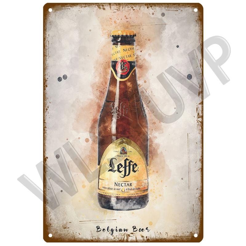 Leffe Retro Metal Sign Tin Sign Whisky Belgium Beer Plaque Metal Wall Decor Vintage Decor Poster Plates Man Cave Shabby Chic