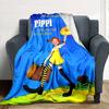 Pippi Goes Board Flannel Blanket Super Soft Warm Cozy Blanket For Sofa Bed Office Travel Allseason Home Decor Gift