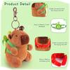 Capybara Plush Toy Kawaii Stuffed Animals Fluffy Capybara With Strawberry Tortoise Slap Bracelet Keychain Birthday Gift