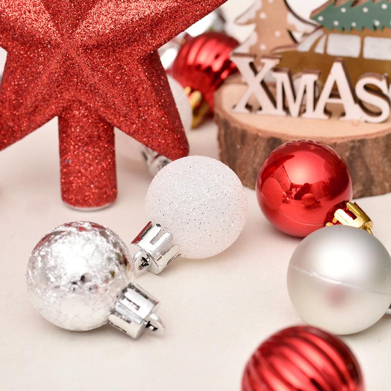 30PCS Christmas Decorations Christmas Ball Tree Top Star Gift Box Set Christmas Tree Atmosphere Pendant Fun Decorative Props