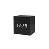 Digital LED Alarm Clock Square Wooden Retro Luminous Clock Desktop Decoration Voice Control Function Desktop Clock