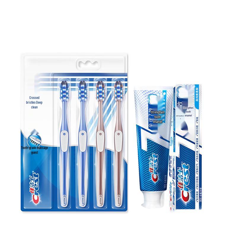 Crest All-in-One 7-Effect Toothbrush & Enamel Strengthening Toothpaste Set