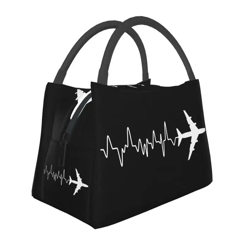 Beer Fisherman Heartbeat Insulated Lunch Bags for Camping Travel Fishing Fish Leakproof Cooler Thermal Lunch Box Women