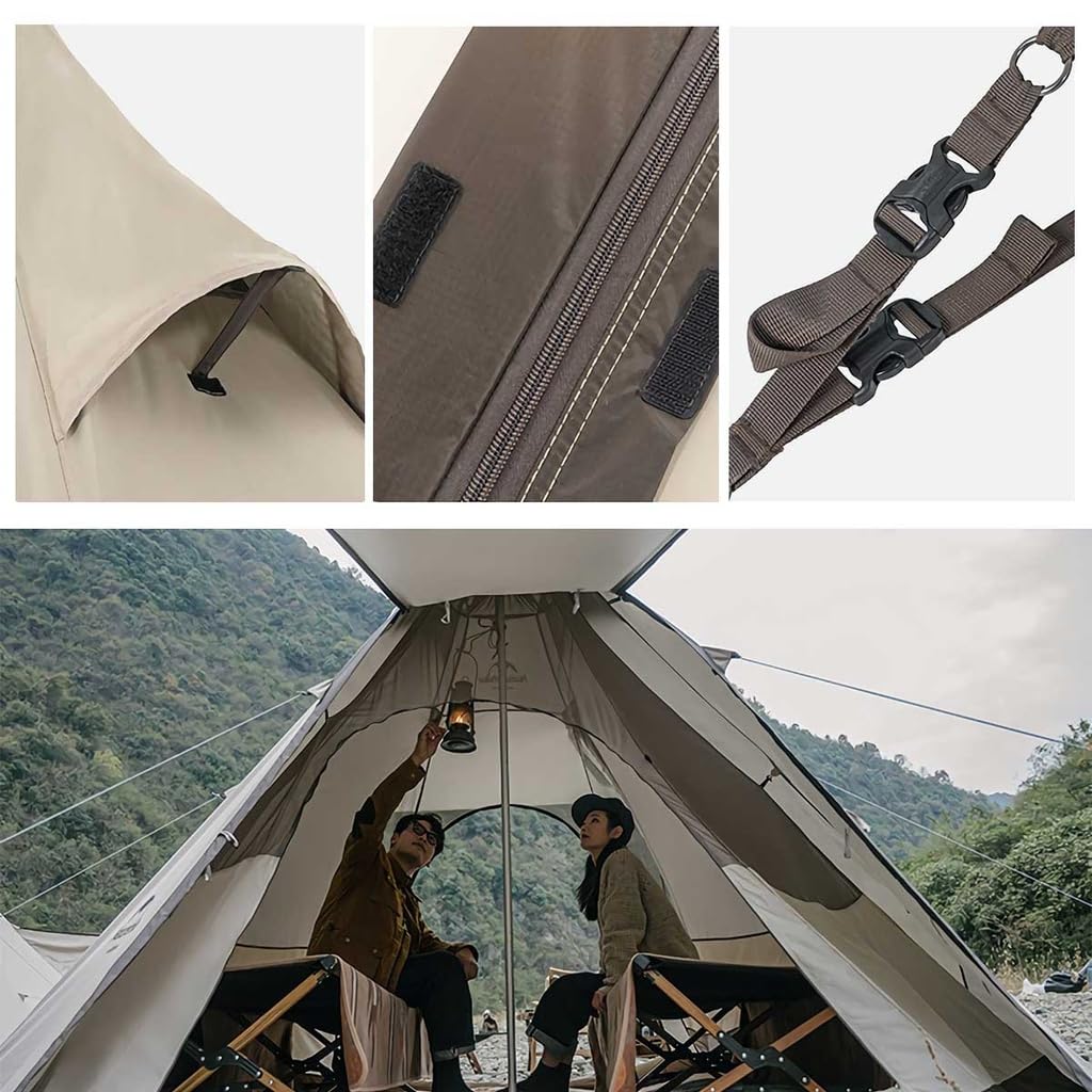 Naturehike Šestihranná pyramida s jednou tyčí, vhodná pro všechny typy stanů, snadné zatemnění, ochrana proti slunci, včetně sněhové zástěry, pro 3-4 osoby, roční období, montáž, kompaktní...