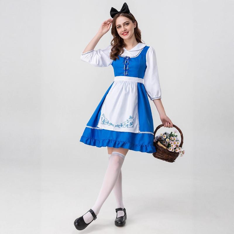 Parent-child medieval civilian clothing women's clothing European maid clothing chef clothing pastoral farm clothing