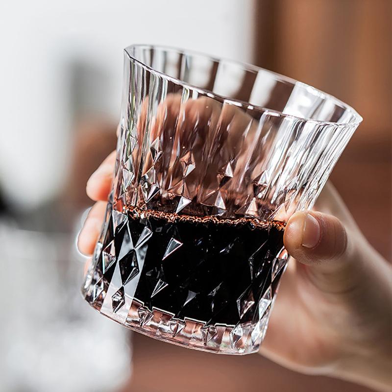 Luxury red wine glass crystal glass diamond champagne glass home creative whiskey glass