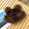 Retro Leopard Print Plush Cat Ears Beanie Women Mongolian Hat Thicken Hat Winter Warm Fluffy Fur Bucket Hat