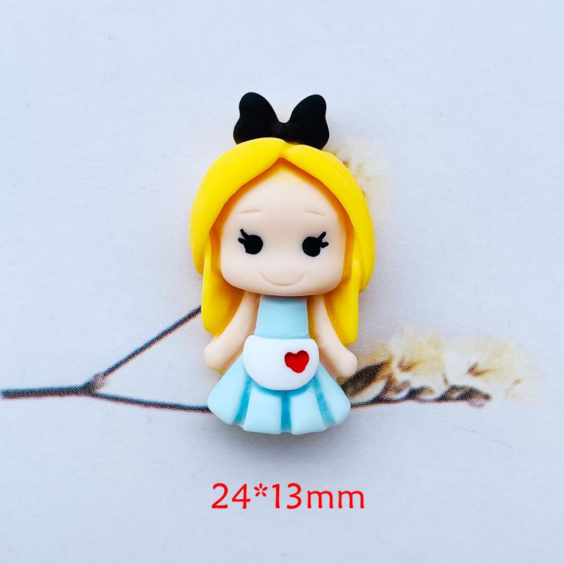 20Pcs New Cute Resin Mini Cartoon Princess Flat Back Cabochon Scrapbook Kawaii Diy Embellishments Accessories A103
