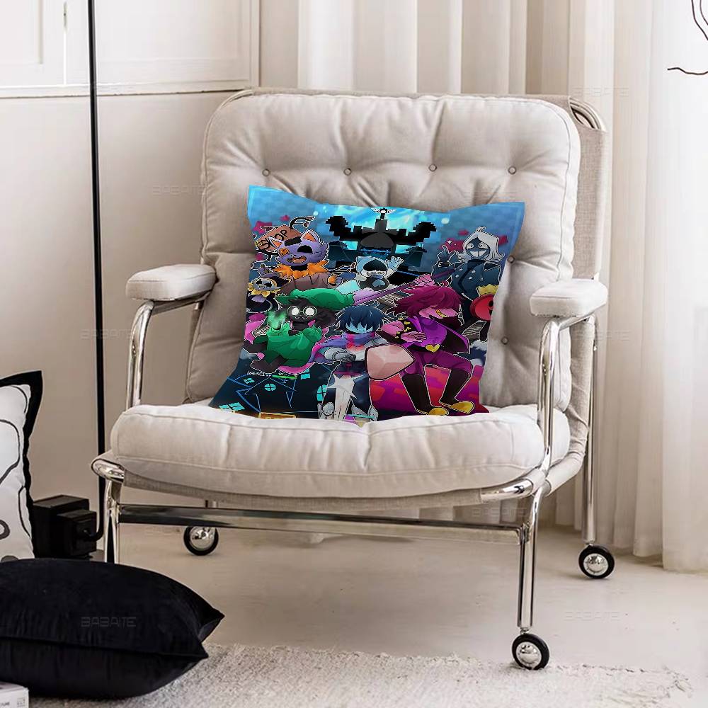 

D-Deltarune Video Game Cushion Cover Pillow Cover Decor Pillowcase Printed Cushion Case for Couch 12x12Inch