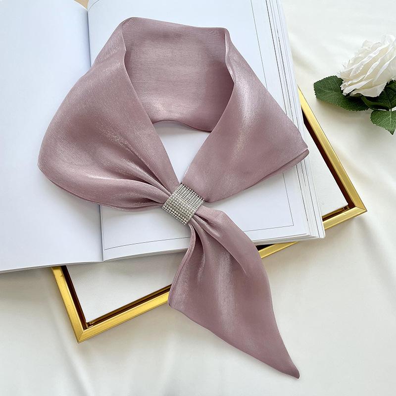 New Fashion 75Cm Small Silk Scarf Women'S Small Ear Scarf Tie Headband Decorative Neck Scarves Party Gift