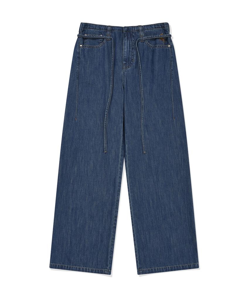 WACKY WILLY [26Ss] Women'S Wide Fit Easy Denim Pants Blue