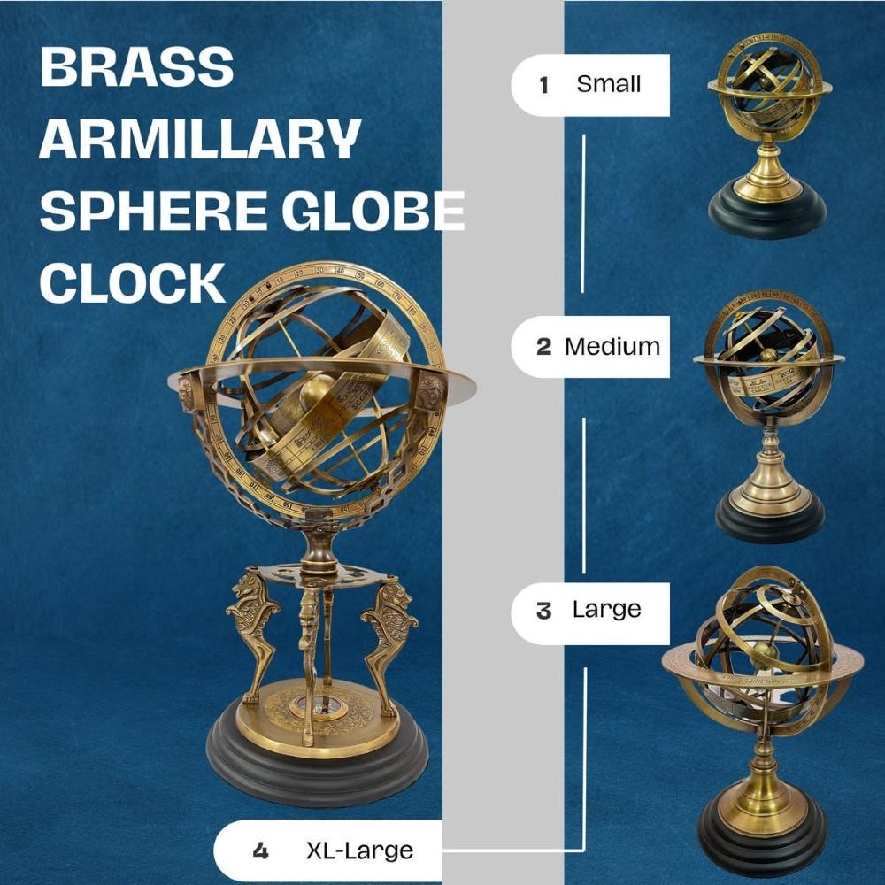 

Армілярна сфера глобус з компасом 18 дюймів основа зодіакальна стрілка астролябія декор M аеро