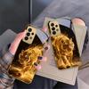 The Tiger of Strength For Samsung A 01 52S A04 A05S A10 A12 A13 22 23 24 36 42 M02 Note 10 20Ultra 8 9 Golden Glass Phone Case