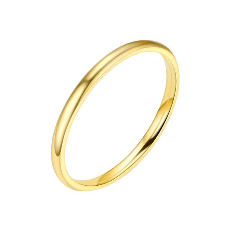 Rose Gold Titanium Steel Thin Korean Style Pinky Ring for Women