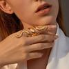 Exaggerated Snake Print Finger Band, Adjustable Open Snake Ring, Three-Dimensional Winding Design Animal Ring for Jewelry Gift