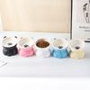 Ceramic Cat Bowl Cute Slanted Mouth Pet High Foot Bowl Large Capacity Anti Tipping Dog Food Feeding Basin Neck Protection