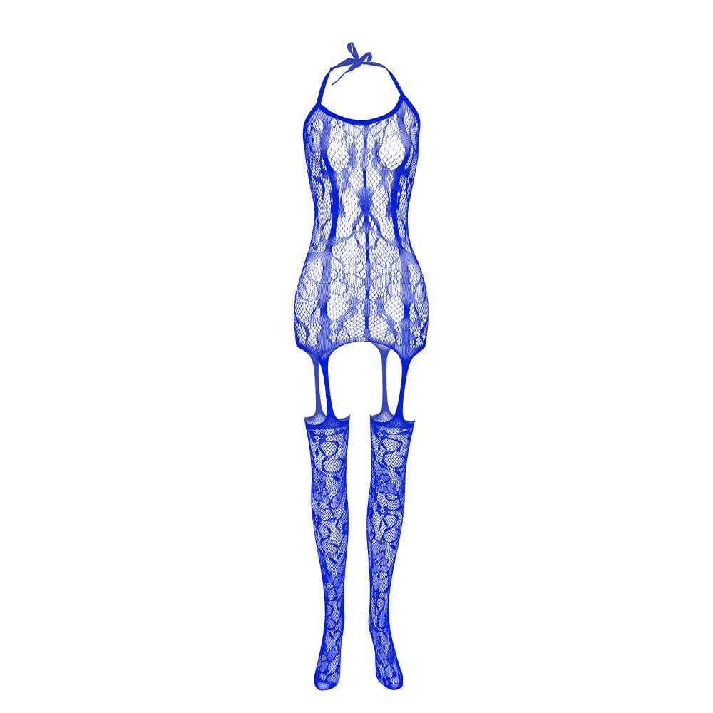 Bodystocking en maille pour femme, lingerie, chaussettes ajourées en résille, sous-vêtements, body en dentelle, bas serrés une pièce, vêtements de nuit en dentelle
