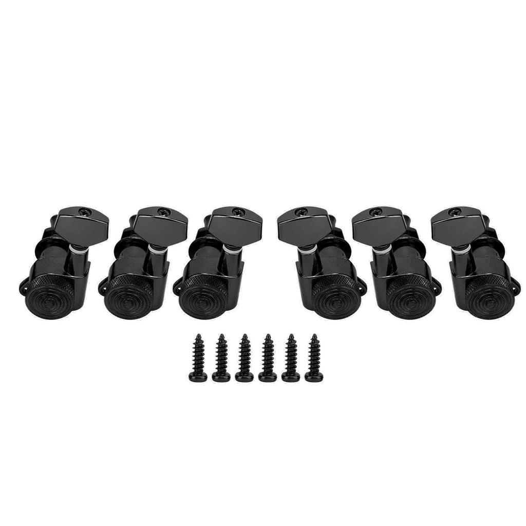 Matybobe Guitar Locking Tuners Locking Strings Sealed Tuning Key Pegs Durable Music Accessories Black Sets of 3 Left and 3 (6 Right)