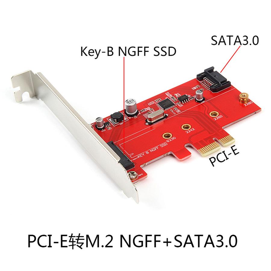 PCIE X1 to B Key M.2 NGFF SATA SSD 2280 2260 2242 2230 PCI-Express Adapter Card