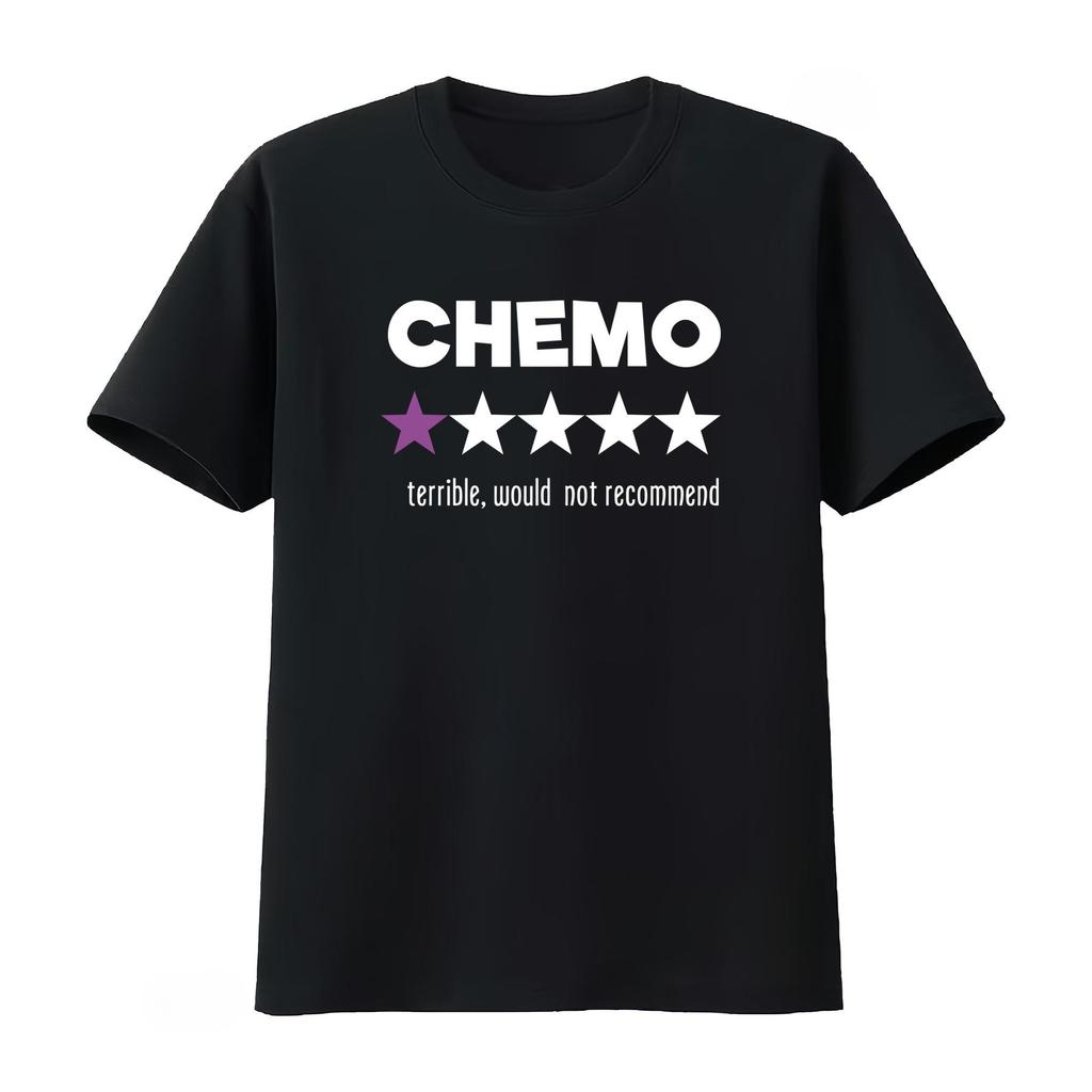 Funny Chemo T Shirt with Star Design for Cancer Survivors Sarcastic Chemotherapy RecomUnisexdation Unisexs Clothing Summer T Shirt