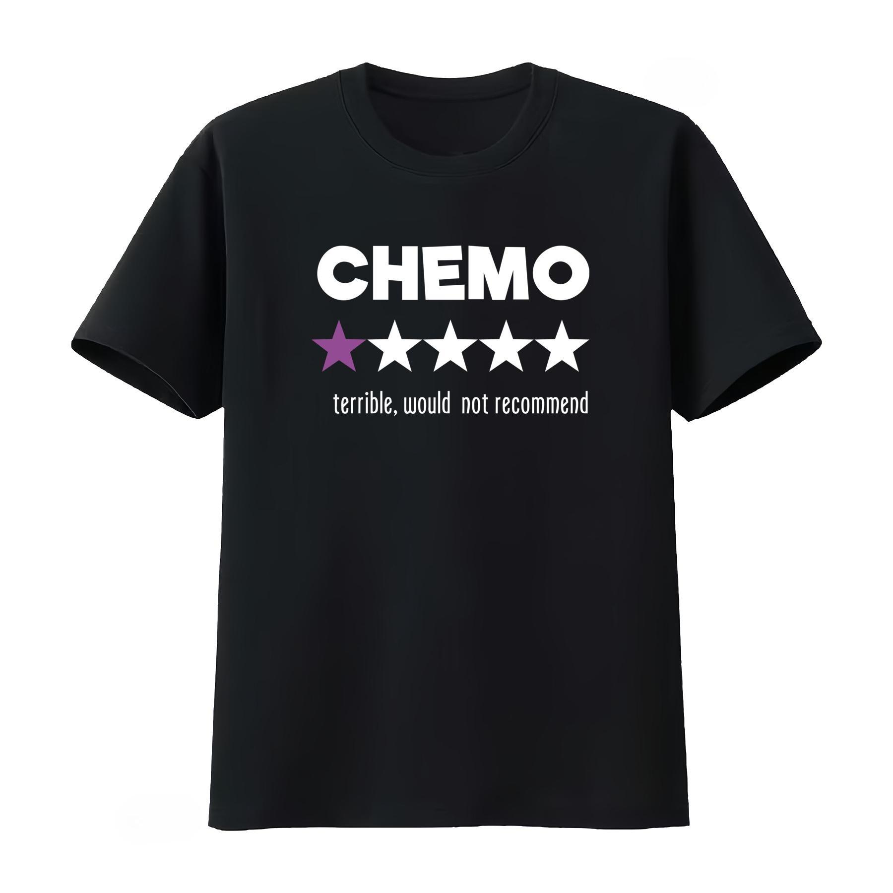 Funny Chemo T Shirt with Star Design for Cancer Survivors Sarcastic Chemotherapy RecomUnisexdation Unisexs Clothing Summer T Shirt S