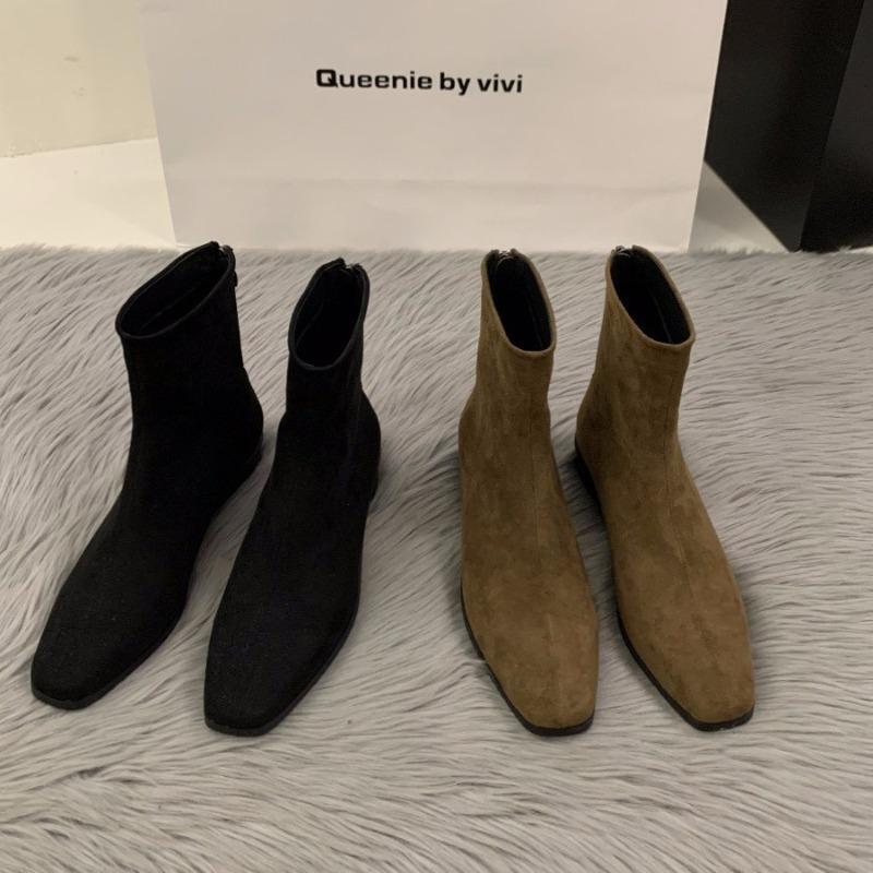 Fashion High Quality Mid-Calf Women's Boots Fashion Back Zip Modern Boots Women Hot Sale Solid Shoes Women Botines De Mujer Boots Ladies