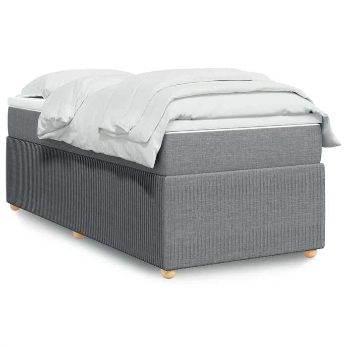 VidaXL Sommier à lattes de lit avec matelas Gris clair 100x200cm Tissu 3285546