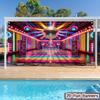 2D planar garage door banner 1 piece. Vibrant disco ball dance hall background banner, washable and reusable polyester.