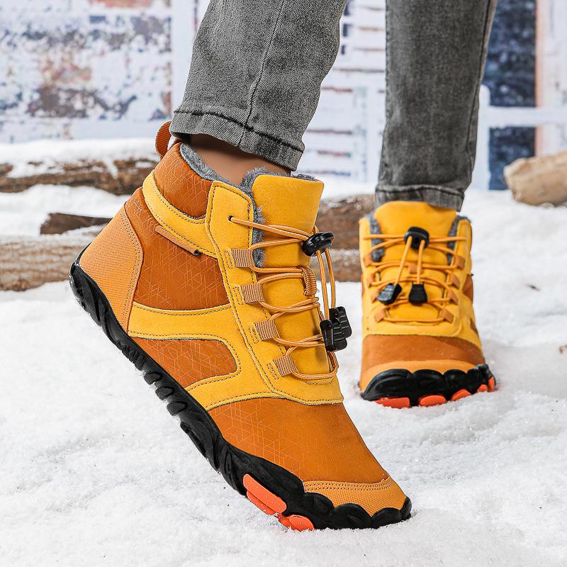 Cross-border Winter Velvet Anti-splashing Five-finger Snow Boots Warm Couple Middle Help Casual Non-slip Cotton Shoes Outdoor