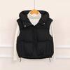 Cotton vest women's short autumn and winter new hooded vest outer wear versatile loose thickened thermal vest jacket