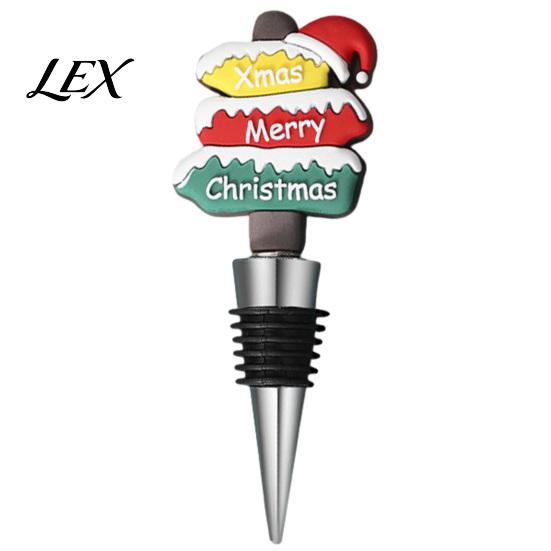 Wine Preservation Tools Christmas Bottle Stopper, Stainless Steel Reusable Cork, Decorative PVC Cartoon Festive Plugs Toppers Design, Airtight Sealing