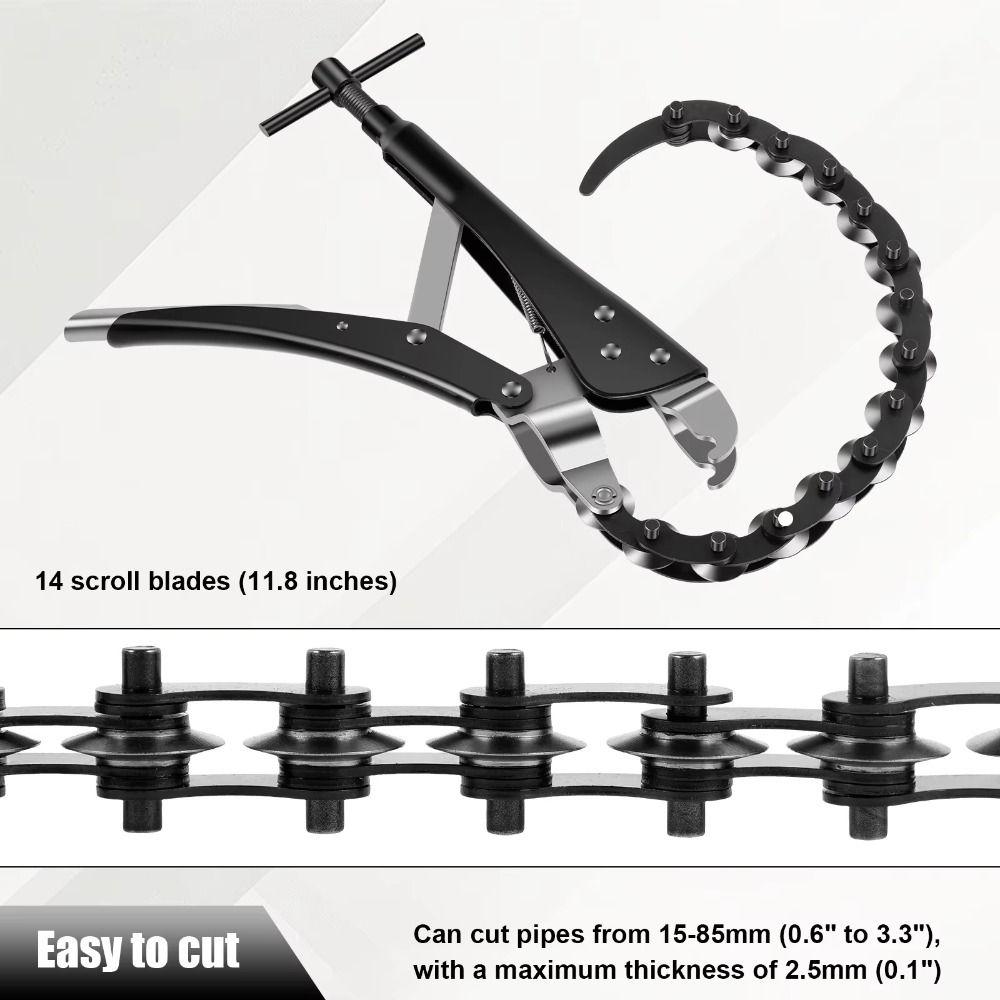 Rolling Chain Pipe Cutter Chain Lock-Grip Tailpipe Cutter Exhaust Pipe Cutter  Three-Way Catalytic
