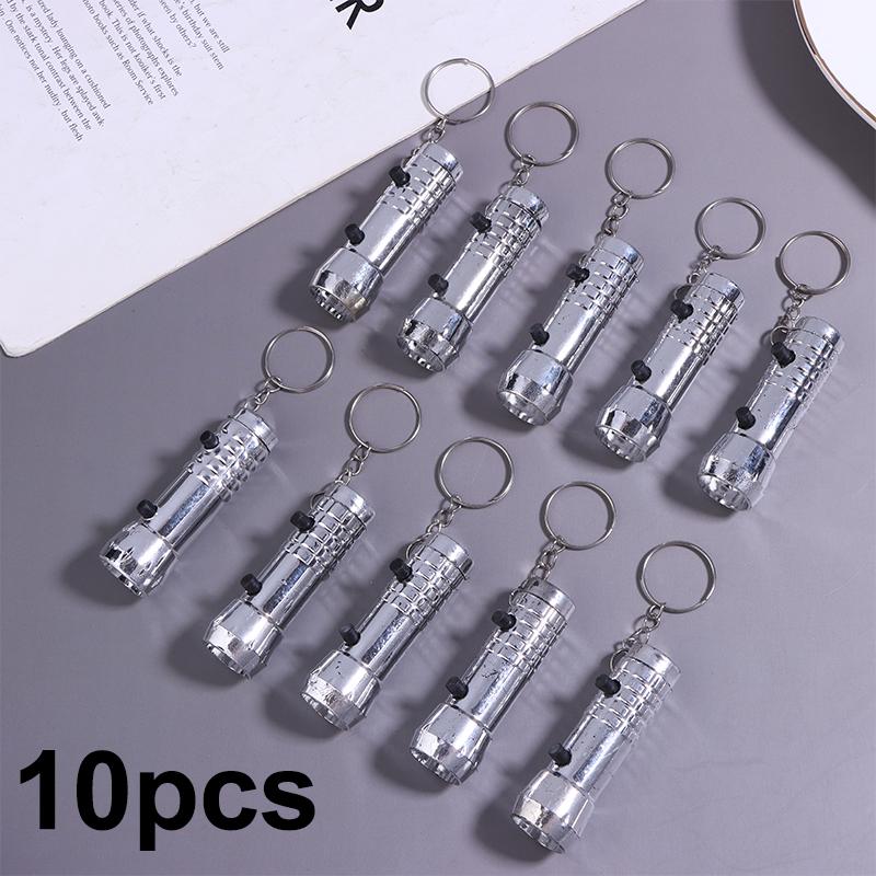 1/5/10Pcs 2 In 1 Mini Led Keychain Led Torch Light And Uv Purple Flashlight Keyring For Money Detector Mini Pocket Torches
