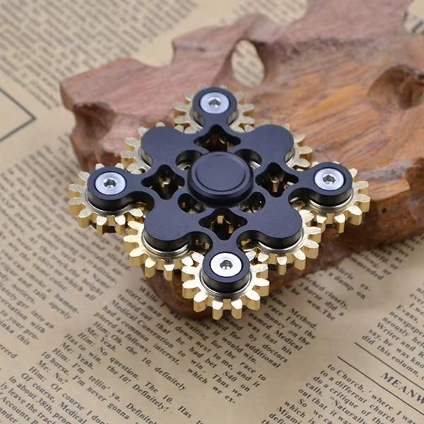 Lure Mechanical Gear Fingertip Gyroscope Copper Fidget Nine Tooth Linkage EDC Metal Alloy Rotor Focusing Decompression Toys